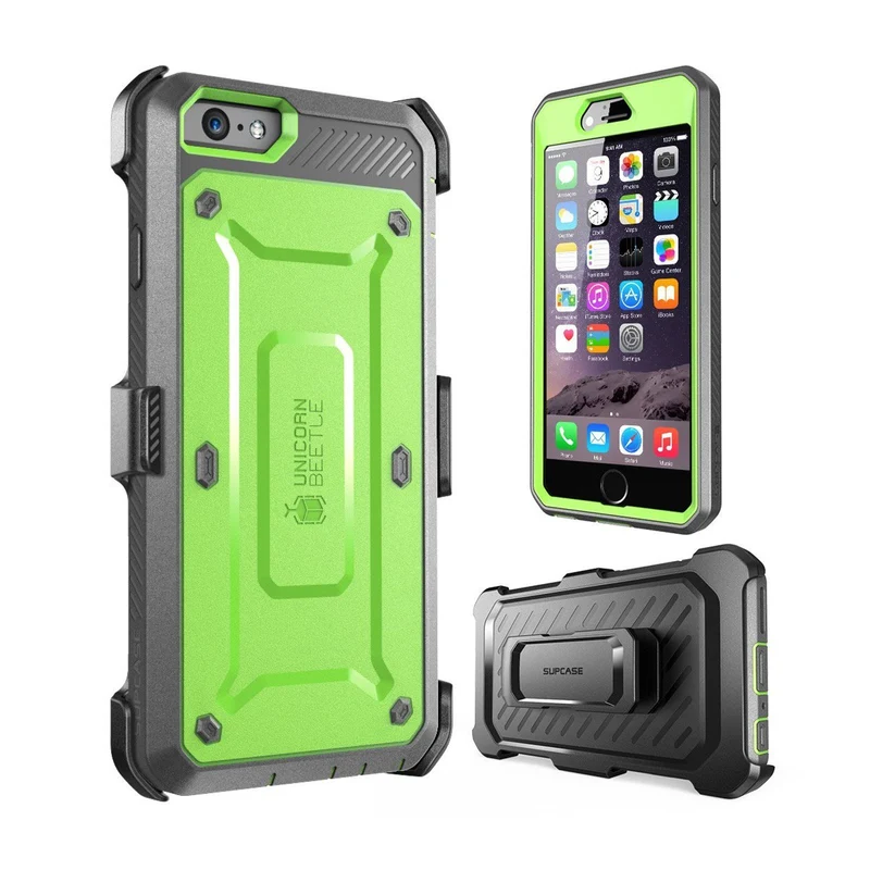 iPhone 6 / 6S Unicorn Beetle Pro Full Body Rugged Holster Case with Screen Protector-Green
