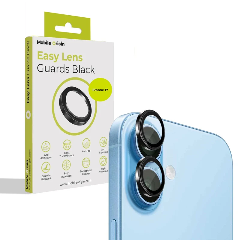Easy Lens ochrana čoček, pro iPhone 17, Černá