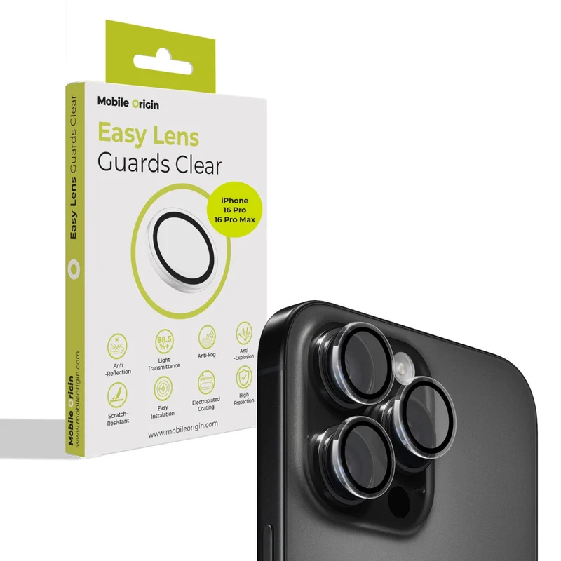 Easy Lens ochrana čoček, pro iPhone 16 Pro / iPhone 16 Pro Max, Čirá