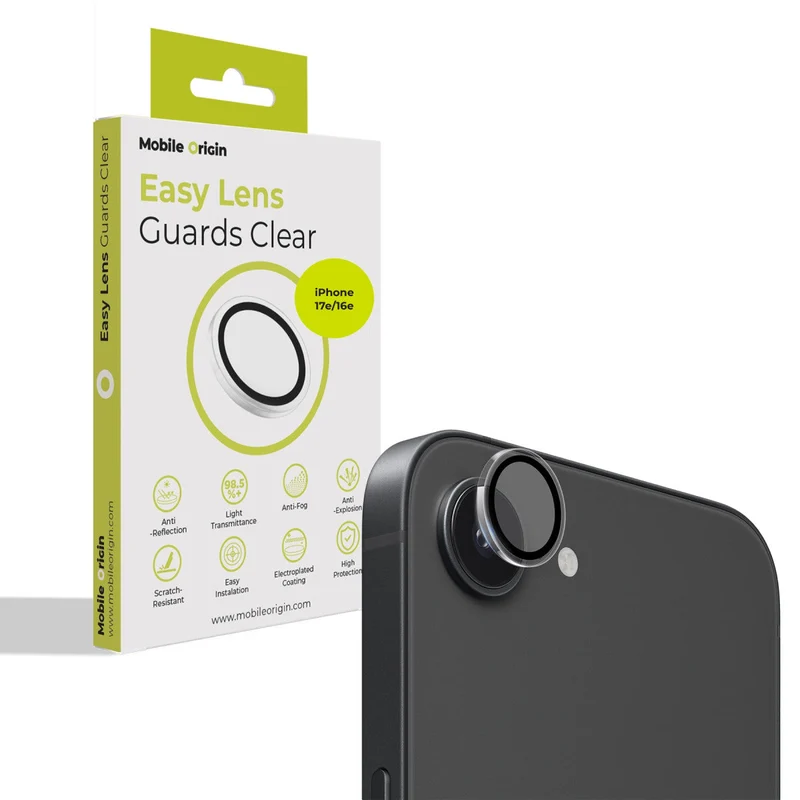 Easy Lens ochrana čoček, pro iPhone 16e / iPhone 17e, Čirá