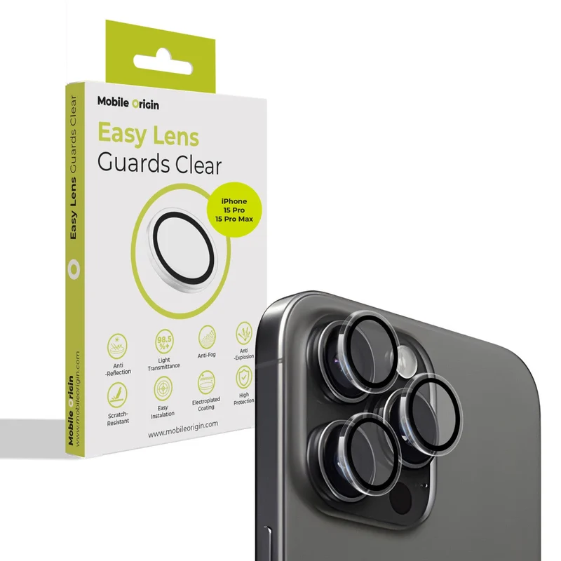 Easy Lens ochrana čoček, pro iPhone 15 Pro / iPhone 15 Pro Max, Čirá