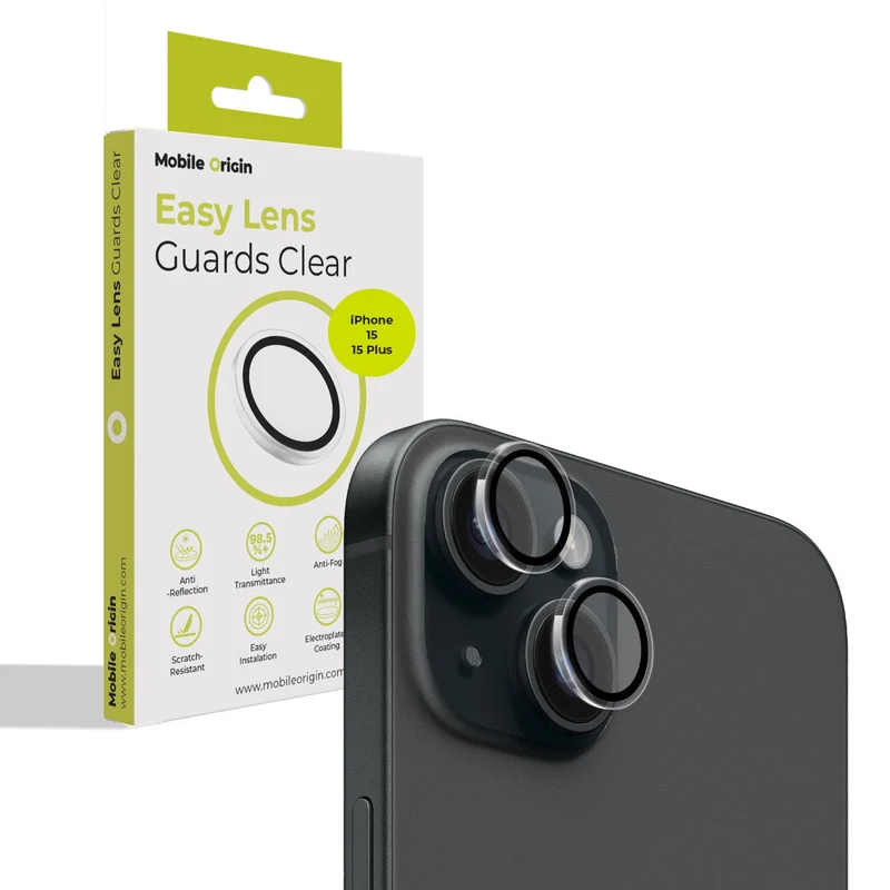 Easy Lens ochrana čoček, pro iPhone 15 / iPhone 15 Plus, Čirá