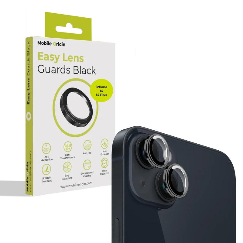 Easy Lens ochrana čoček, pro iPhone 14 / iPhone 14 Plus, Černá