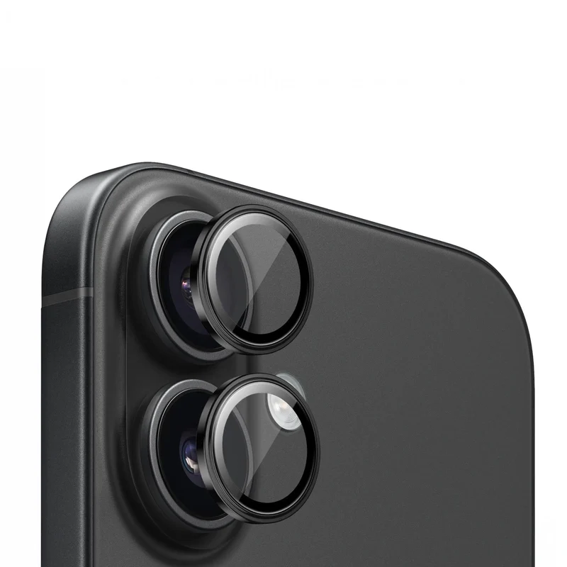 Safírové krytky čoček pro iPhone 16 / iPhone 16 Plus, Černá