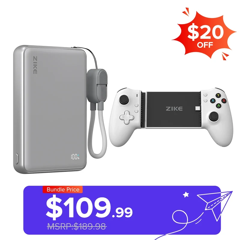 （Bundle Pack）ZIKE Z331 USB-C Mobile Gaming Controller +Solid-State Power Bank 10000mAh