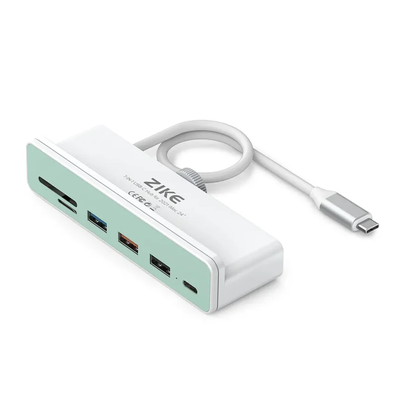 ZIKE Z34A7 7-in-1 USB-C Hub for 2021 iMac 24"