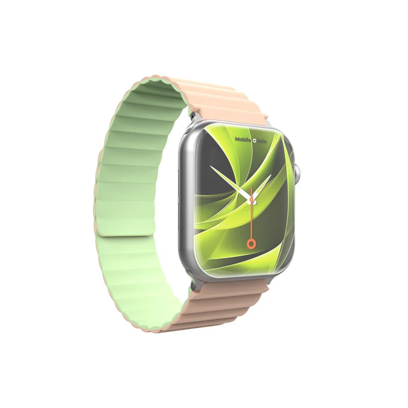 Magnetický řemínek II pro Apple Watch 44/45/46/49mm, Růžovo-světlezelená