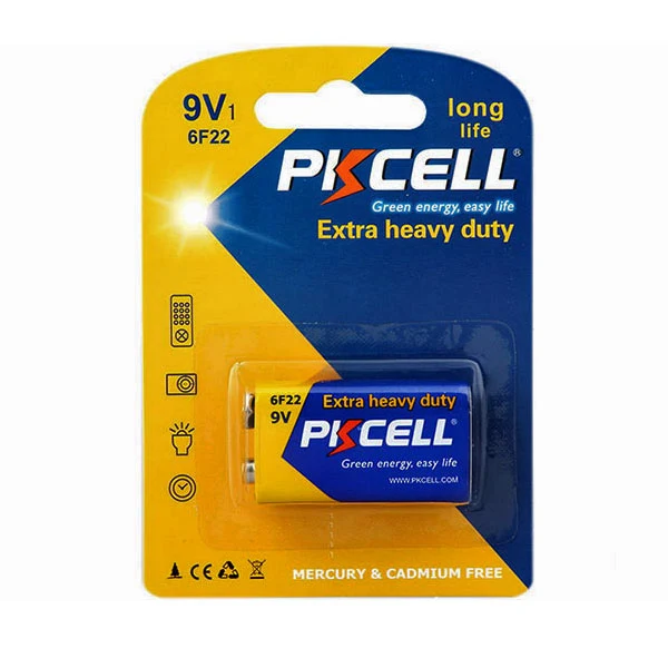 PKCELL 6F22-1B (9V) EXTRA HEAVY DUTY ALKALINE BATTERY