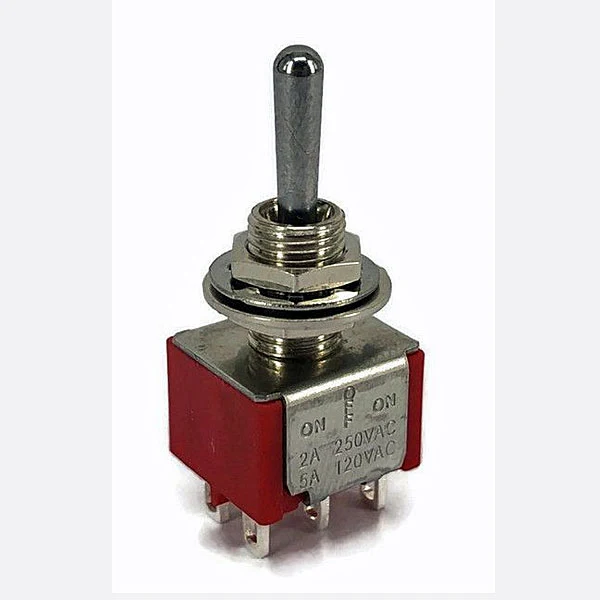 DPDT ON/OFF/ON 5A @ 125V LATCHING MINI TOGGLE SWITCH