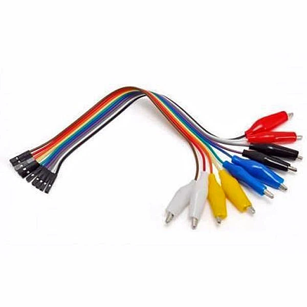Alligator Clip to Female Jumper Wire 10 lines AWG24 200mm