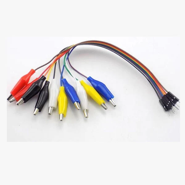 Alligator Clip to Male Jumper Wire 10 lines AWG24 200mm