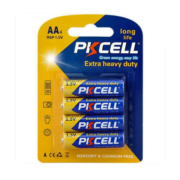 PKCELL R6P-4B 1.5V (AA) EXTRA HEAVY DUTY ALKALINE BATTERY
