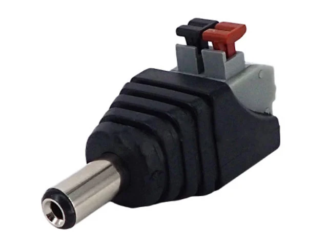 DC POWER MALE JACK PUSH BUTTON 2-PIN TERMINAL 5.5 X 2.1MM