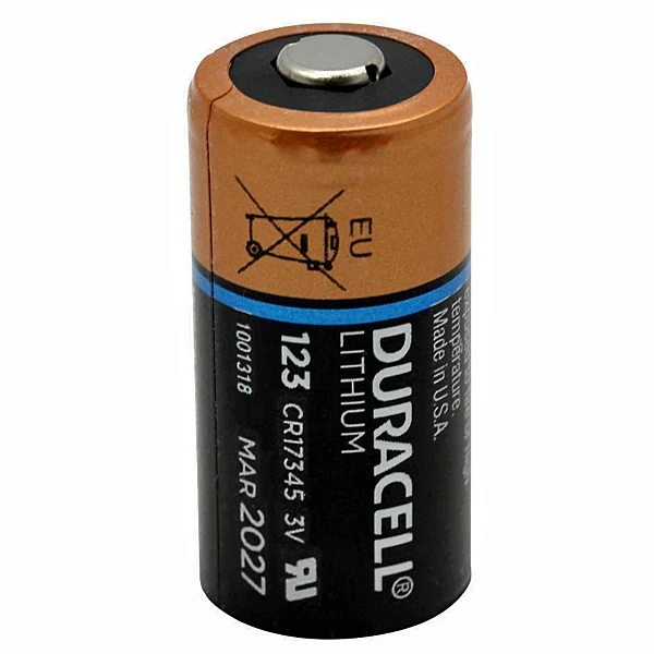 DURACELL CR123A 3V @ 1470MAH LITHIUM PRIMARY BATTERY