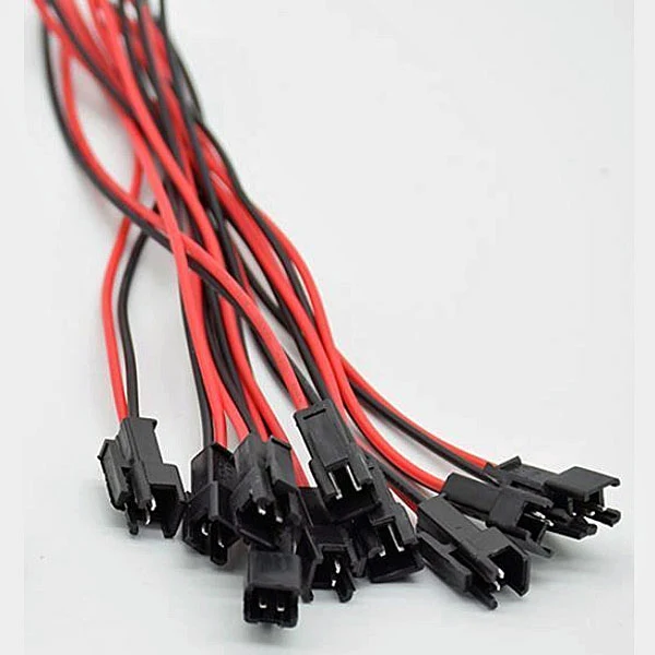 10-PACK / 2-PIN JST FEMALE CONNECTORS 150MM W/SILICONE TINNED WIRE LEADS