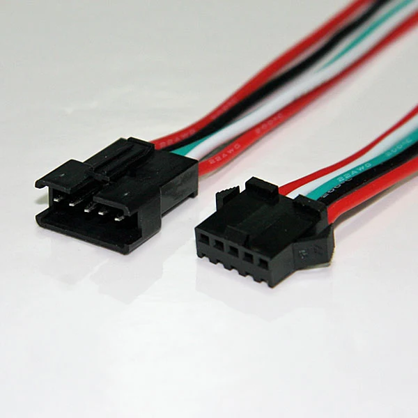 5-PIN JST MALE/FEMALE CONNECTORS W/SILICONE TINNED WIRE LEADS