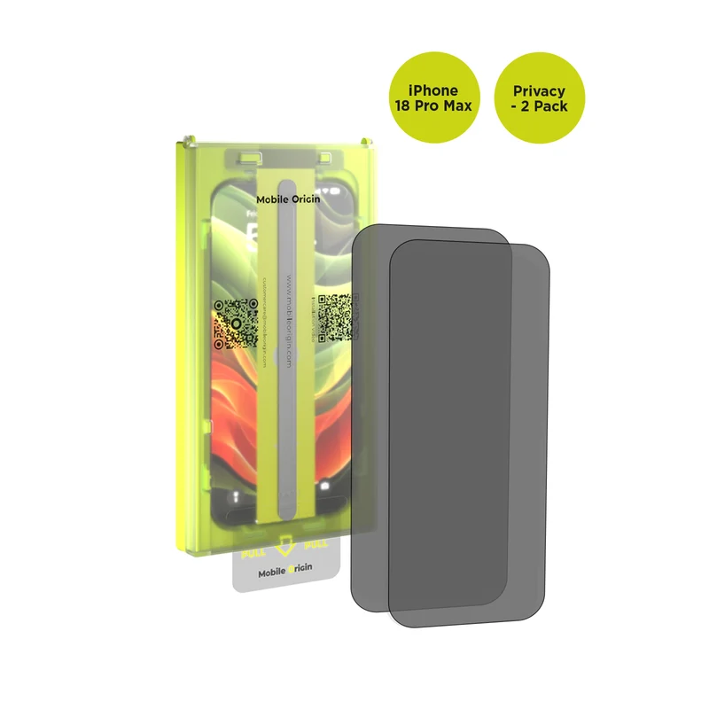 Ochranné sklo Privacy pro iPhone 18 Pro Max, 2 ks, s aplikátorem