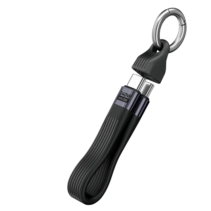 Kabel s klíčenkou USB-C na USB-C CB17, 240W, 40 Gb/s, 8K/60Hz, Černá