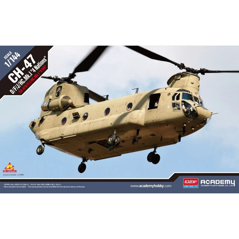Academy 1/144 CH47D/F/J/HC.Mk.1 4 Nations Plastic Model Kit