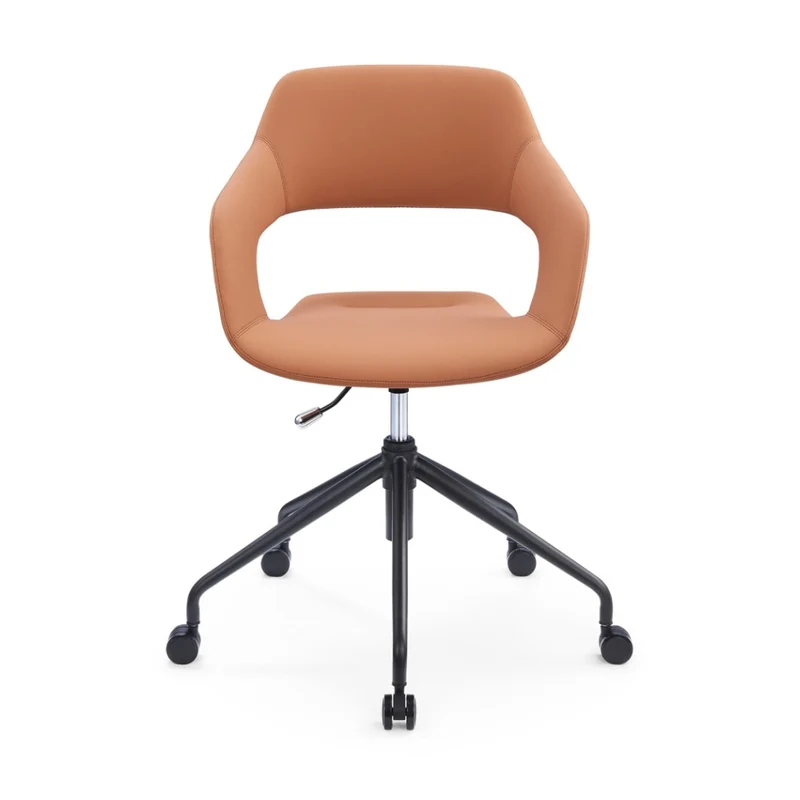 Sabia Oliver Medium Back Pre-Assembled Office Chair Upholstered (Tan/Black Frame)