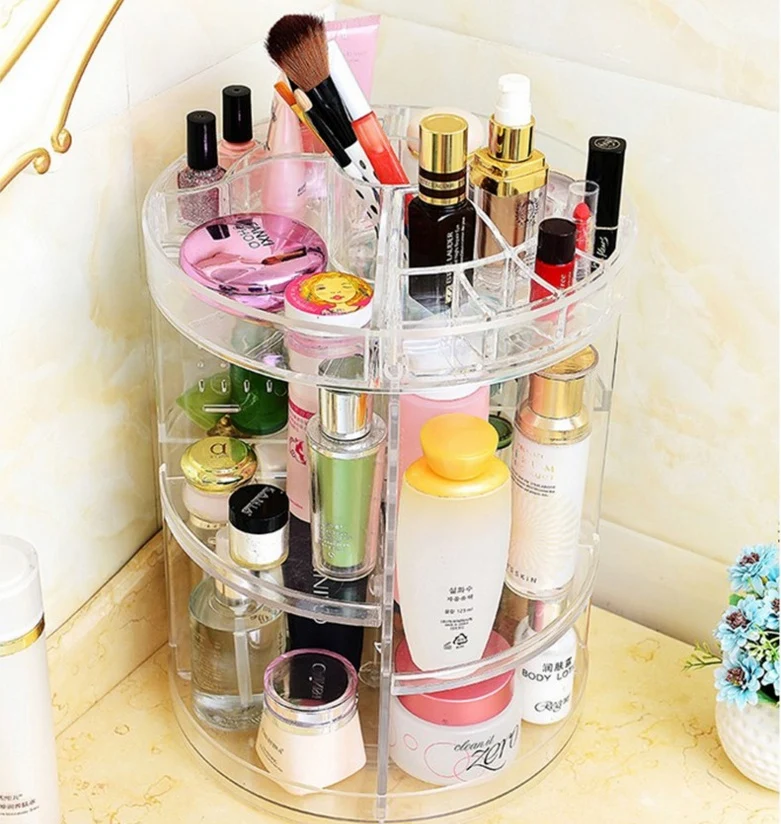 Organisateur de Maquillage Rotatif 360° – Rangement Cosmétique Grande Capacité