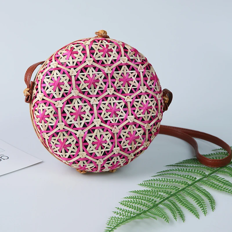 Sac rond tissé à la main en bambou