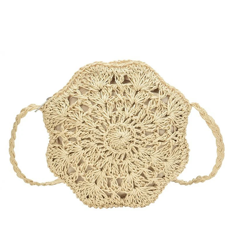 Sac hexagonal pour femme en corde tissée à la main, idéal pour les vacances à la plage