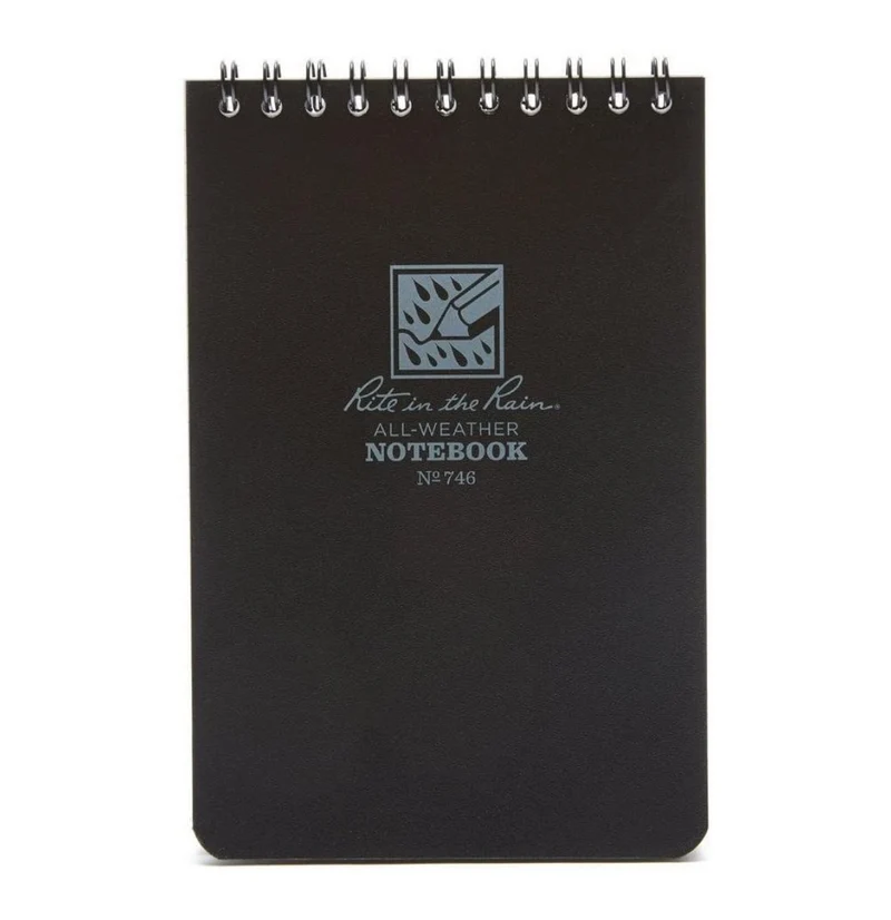 Rite in the Rain 4x6 Waterproof Notebook All Weather Lined 100 Pages - Black