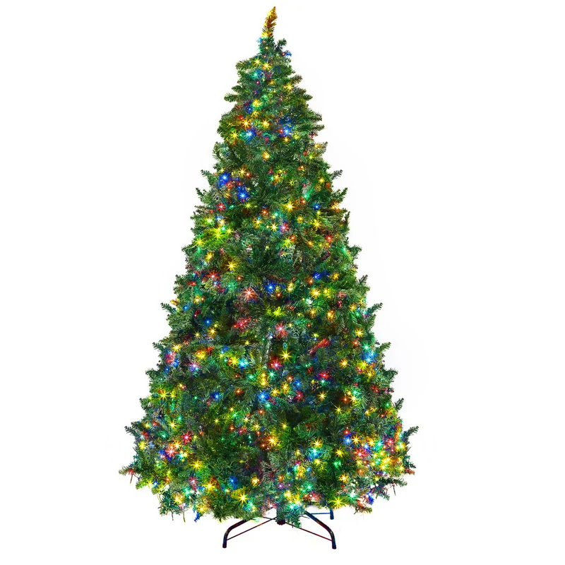 Jingle Jollys Christmas Tree 2.1m Xmas Tree Decoration 9 Light Modes Dual Colour