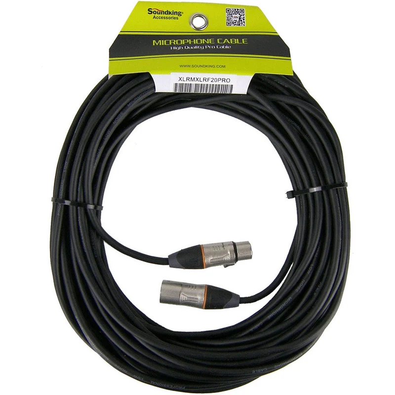 SoundKing XLRMXLRF20PRO - 20m XLR 3 pin male to female professional grade cable