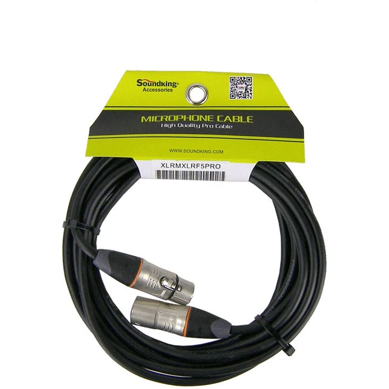 SoundKing XLRMXLRF5PRO - 5m XLR 3 pin male to female professional grade cable
