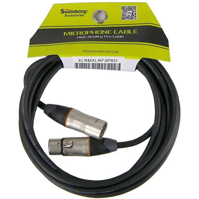 SoundKing XLRMXLRF3PRO - 3m XLR 3 pin male to female professional grade cable