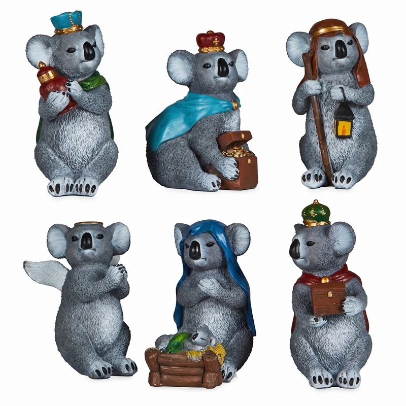 Christabelle 7 Piece Koala Christmas Nativity Scene Christmas Tree Decoration Ornaments