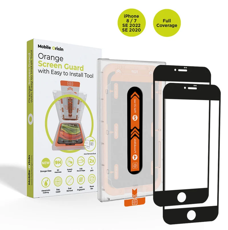 Ochranné sklo se snadnou instalací, 2 ks, pro iPhone SE 2022 / iPhone 8 / iPhone 7 / iPhone SE 2020