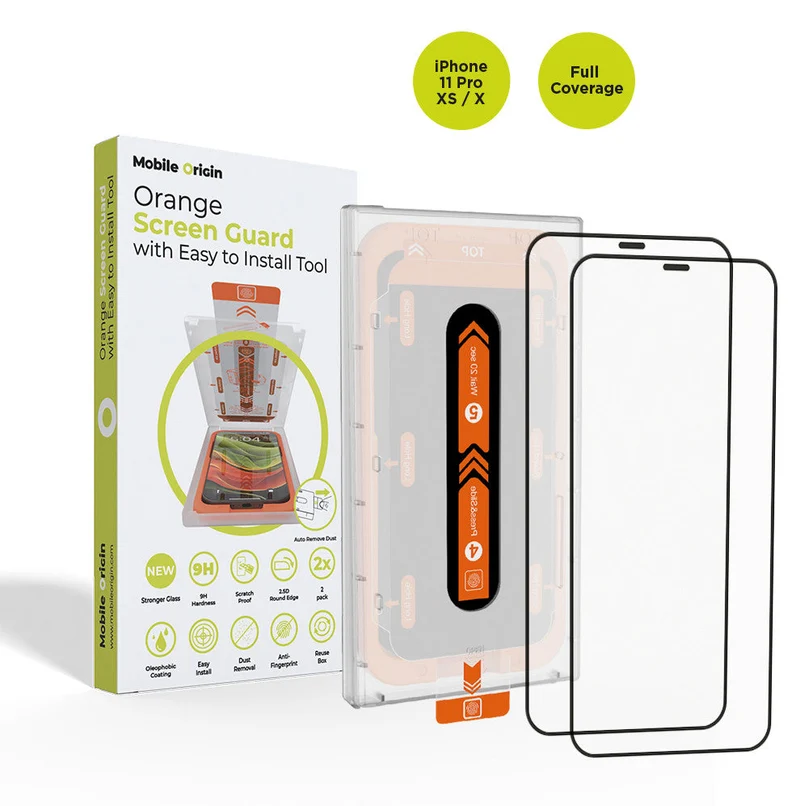 Ochranné sklo se snadnou instalací, 2 ks, pro iPhone 11 Pro / iPhone XS / iPhone X