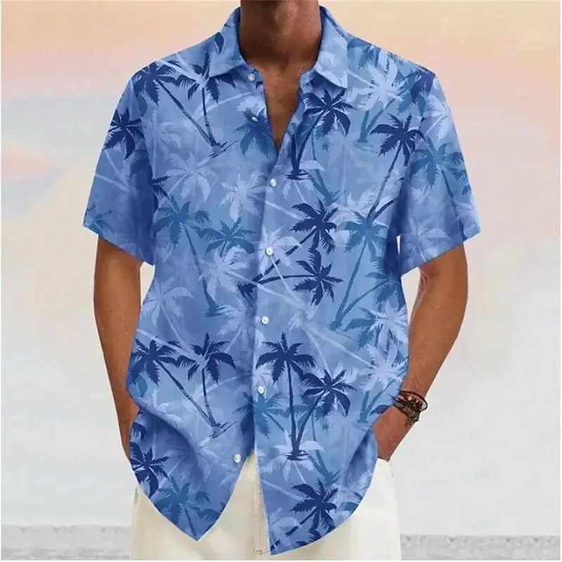 Chemise Hawaïenne à Motif Cocotiers et Col Revers – Homme