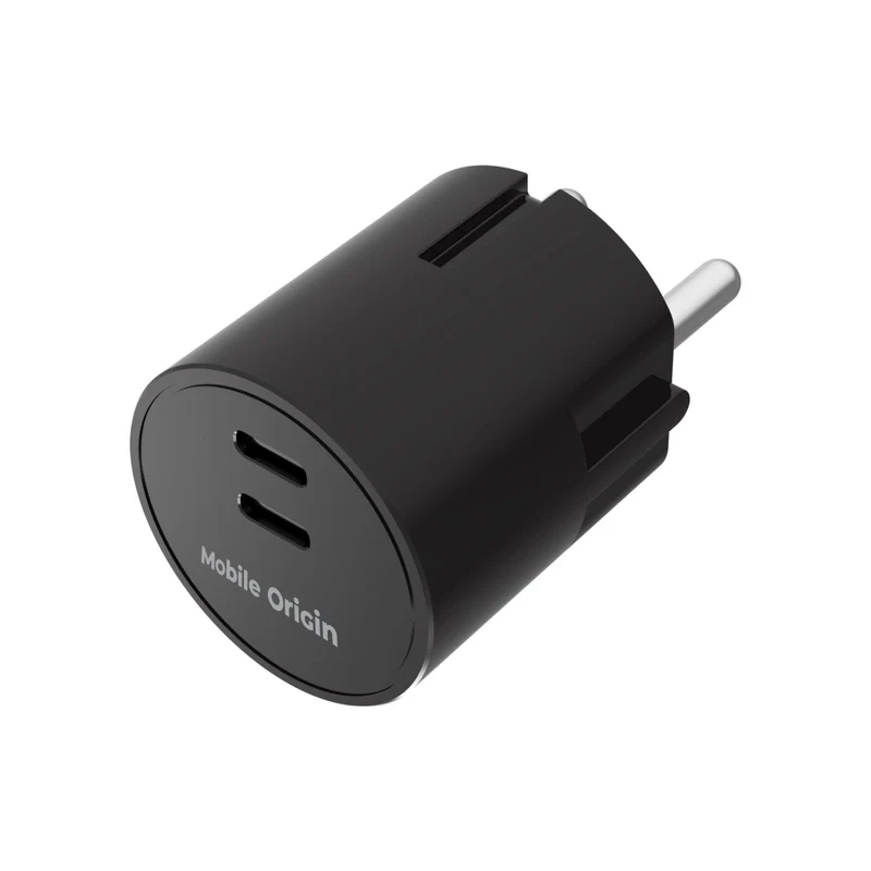 Síťová nabíječka GaN 2× USB-C PW33, 30W, Černá