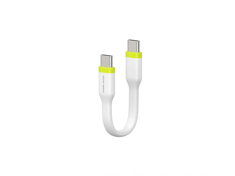Kompaktní kabel USB-C na USB-C, 60W, 480 Mb/s, 0,1 m, Bílá