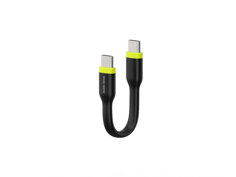 Kompaktní kabel USB-C na USB-C, 60W, 480 Mb/s, 0,1 m, Černá