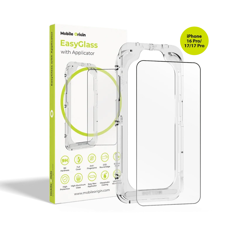 Ochranné sklo EasyGlass s aplikátorem, 1 ks, pro iPhone 16 Pro / iPhone 17 / iPhone 17 Pro