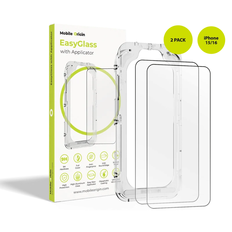 Ochranné sklo EasyGlass s aplikátorem, 2 ks, pro iPhone 15 / iPhone 16