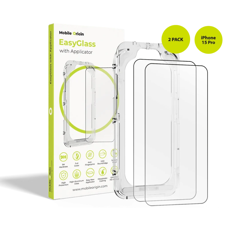 Ochranné sklo EasyGlass s aplikátorem, 2 ks, pro iPhone 15 Pro