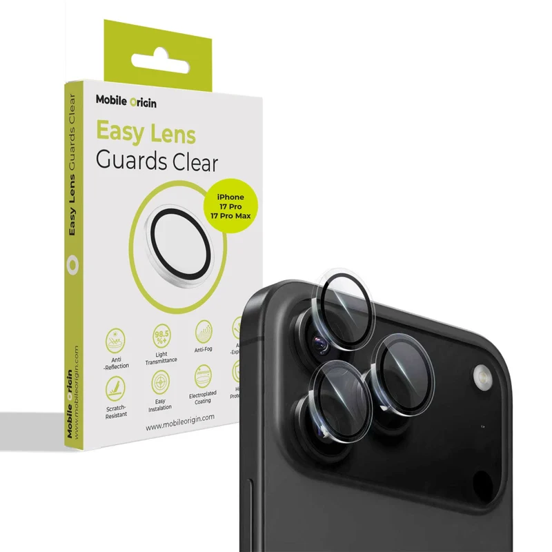 Easy Lens ochrana čoček, pro iPhone 17 Pro / iPhone 17 Pro Max, Čirá