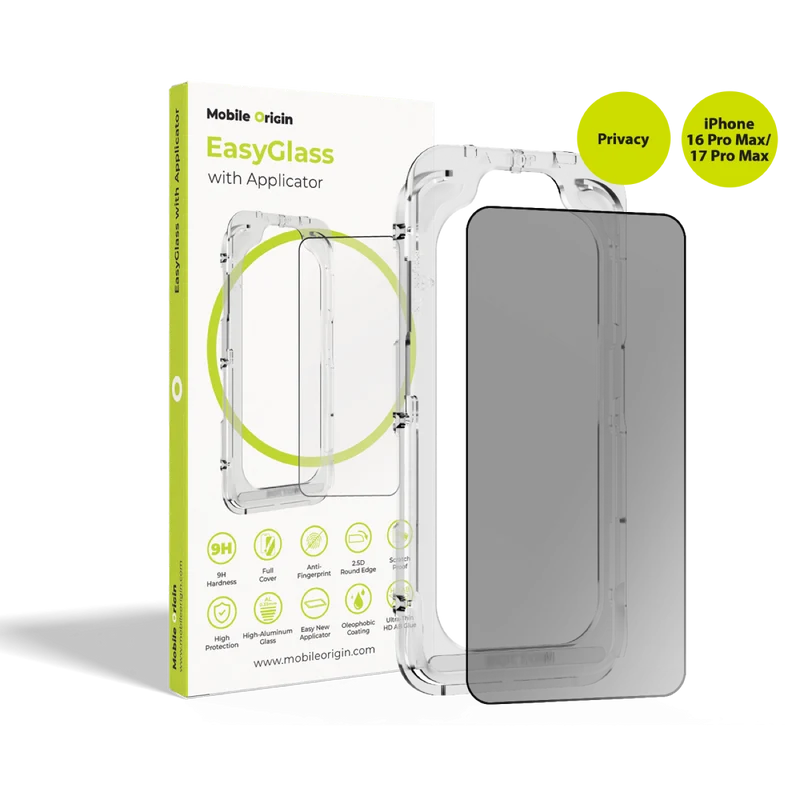 Ochranné sklo EasyGlass Privacy s aplikátorem, pro iPhone 16 Pro Max / iPhone 17 Pro Max