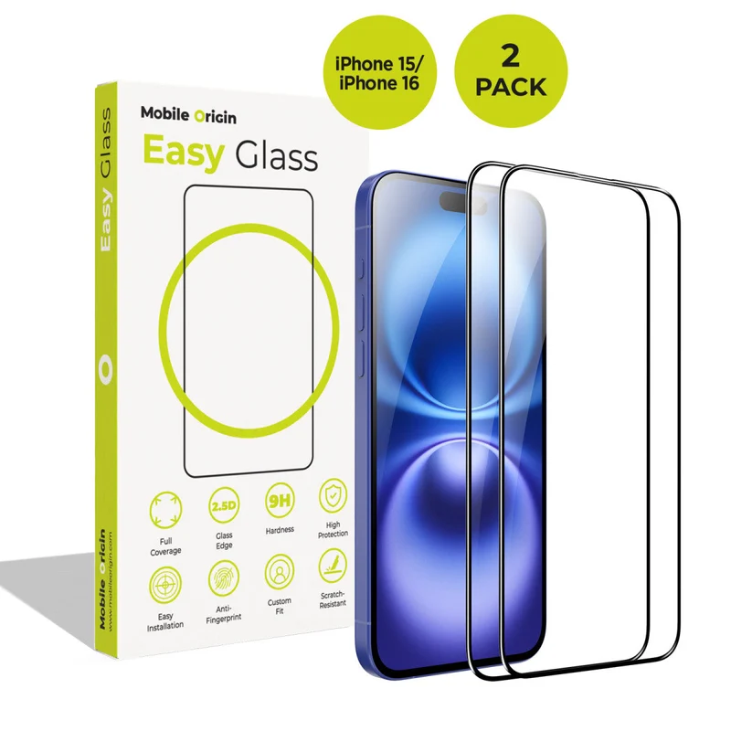 EasyGlass ochranné sklo, pro iPhone 15 / iPhone 16, 2 ks