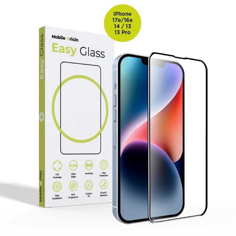 EasyGlass ochranné sklo, pro iPhone 17e / iPhone 16e / iPhone 13 Pro / iPhone 13 / iPhone 14, 2 ks