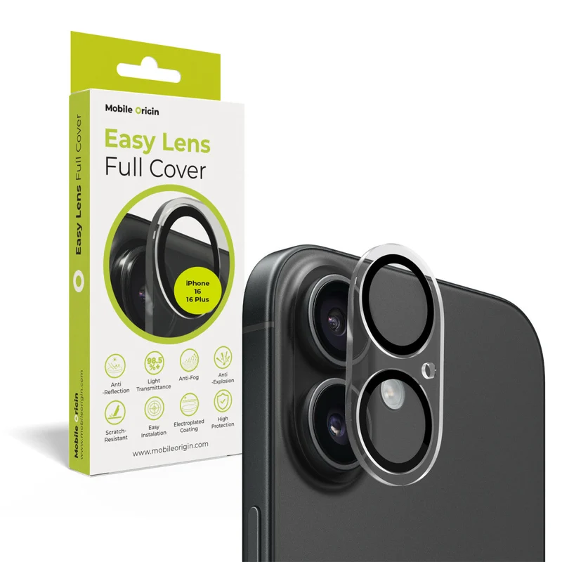Easy Lens ochrana čoček, celoplošná, pro iPhone 16 / iPhone 16 Plus, Čirá