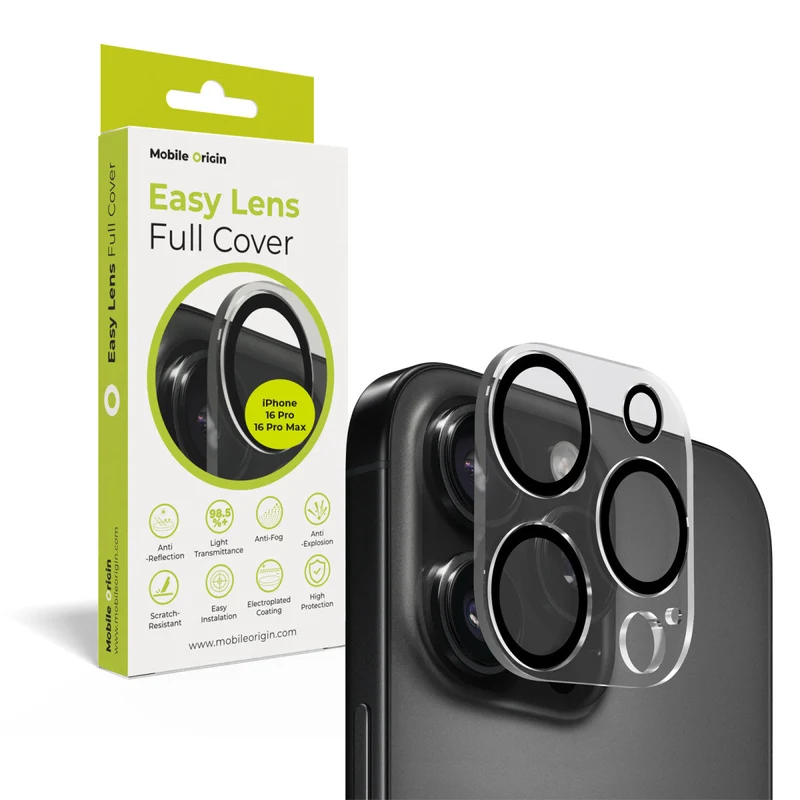Easy Lens ochrana čoček pro iPhone 16 Pro Max / iPhone 16 Pro, celoplošná, Čirá