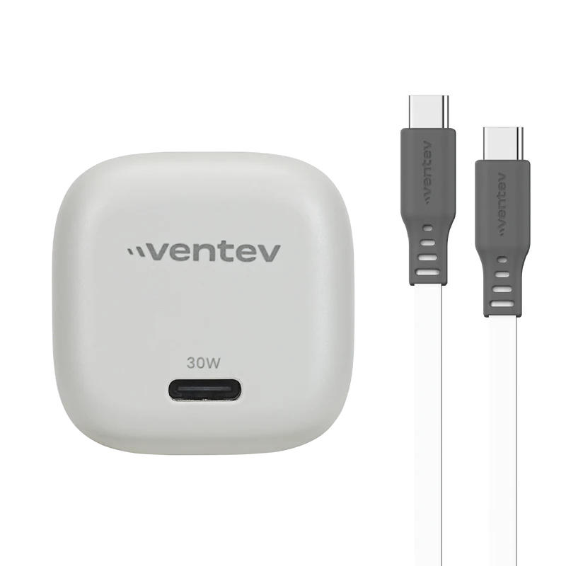30W ULTRAFAST USB-C Mini GaN Wall Charger and USB-C to USB-C Cable