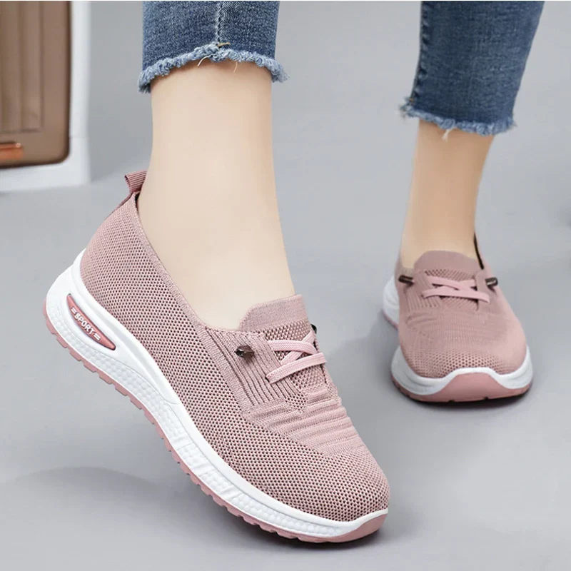 Chaussures décontractées respirantes à semelles épaisses pour femmes